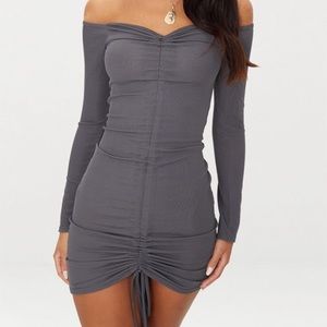 dark grey bodycon dress